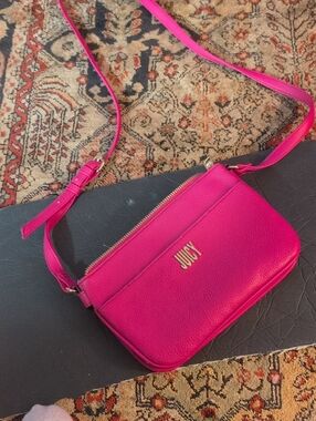 Juicy Couture Bright Pink Leather Crossbody Bag